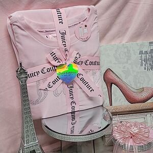 JUICY COUTURE Pink Velour Logo Lounge Set Size Medium 1573 NWT